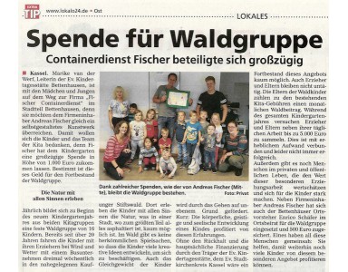 Spende für Waldgruppe